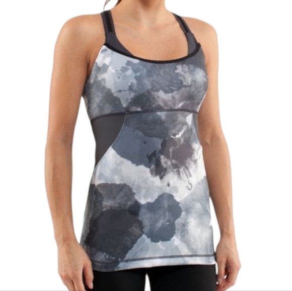 Lululemon Cross My Heart Tank Top White Coal Tinted Canvas Super Women's Medium - Picture 1 of 13